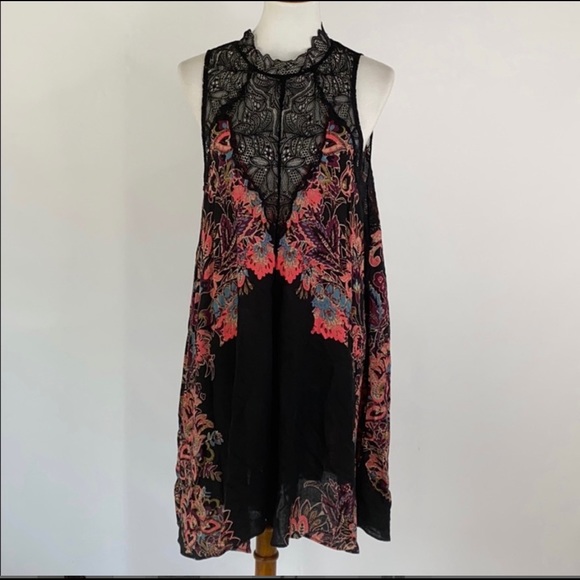 Women’s black free people Marsha printed slip - Picture 2 of 6